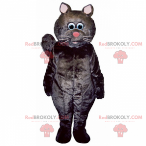 Black cat mascot with a pink nose - Redbrokoly.com