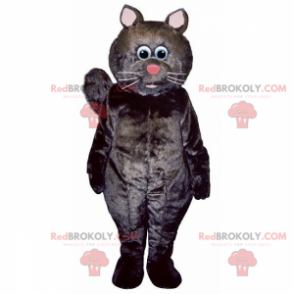 Svart kattmaskot med en rosa näsa - Redbrokoly.com