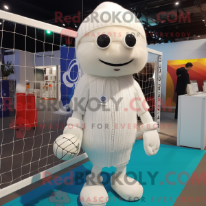 White Volleyball Net mascot...