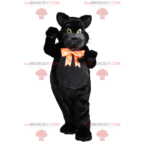 Mascote gato preto com arco - Redbrokoly.com