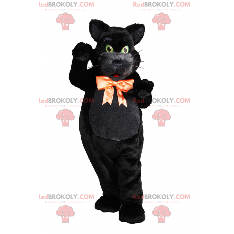 Black cat mascot with bow - Redbrokoly.com