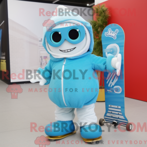 Sky Blue Skateboard maskot...