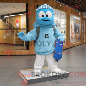 Máscara de skate azul...