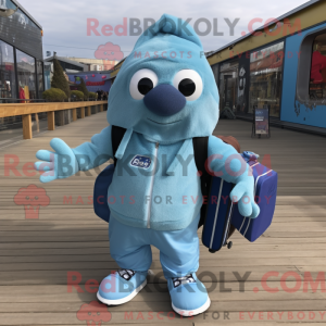 Sky Blue Skateboard maskot...