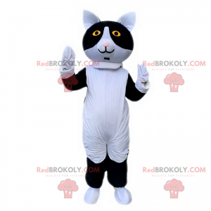 Czarno-biały kot maskotka - Redbrokoly.com