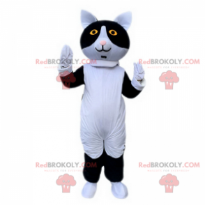 Schwarzweiss-Katzenmaskottchen - Redbrokoly.com