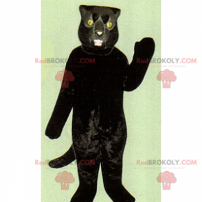 Mascote gato preto com olhos amarelos - Redbrokoly.com