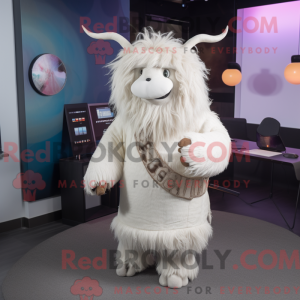 Witte Yak-mascottekostuum...
