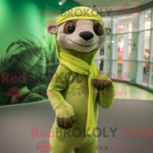 Lime Green Meerkat mascot...