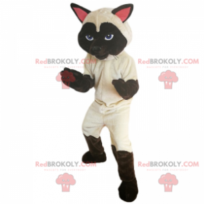 Siamese kattmaskot med blå ögon - Redbrokoly.com