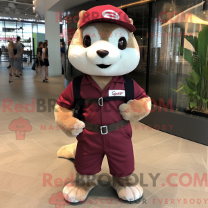 Maroon Ilder maskot kostume...