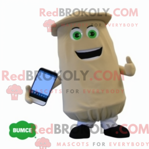 Beige agurkmaskotdraktfigur...