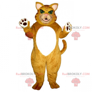 Mascote do gato tigre com olhos verdes - Redbrokoly.com