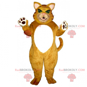 Tiger Katzenmaskottchen mit grünen Augen - Redbrokoly.com