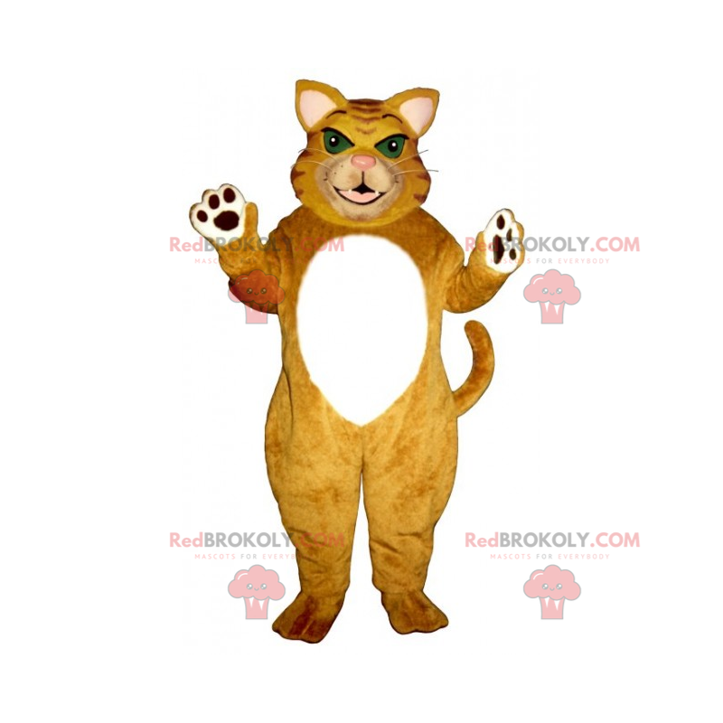 Tiger kat maskot med grønne øjne - Redbrokoly.com