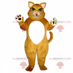 Tiger cat mascot with green eyes - Redbrokoly.com