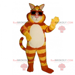 Mascota del gato tigre con gafas de sol - Redbrokoly.com