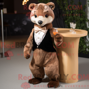 Brun Marten maskot kostume...