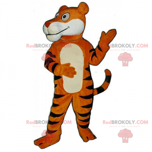 Orange och svart tigerkattmaskot - Redbrokoly.com