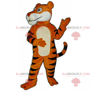 Orange og sort tiger kat maskot - Redbrokoly.com