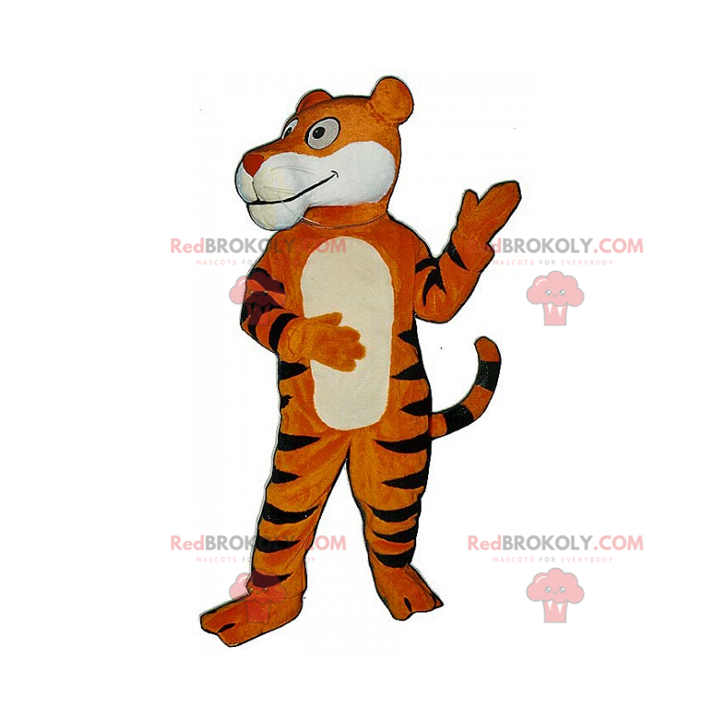 Oranje en zwarte tijgerkat mascotte - Redbrokoly.com
