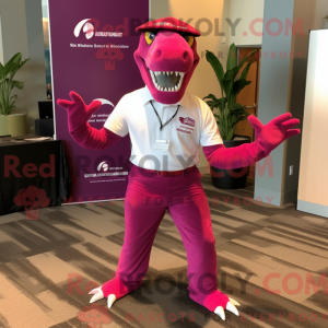 Magenta Allosaurus maskot...