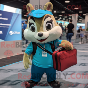 Cyan Chipmunk Maskottchen...