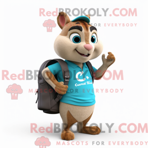Cyan Chipmunk maskot...