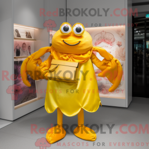 Gullkrabbemaskotdraktfigur...