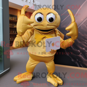Gullkrabbemaskotdraktfigur...
