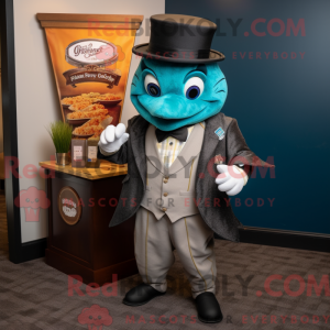 Postava maskota Teal Fish...