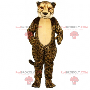 Cheetah maskot beige mave - Redbrokoly.com