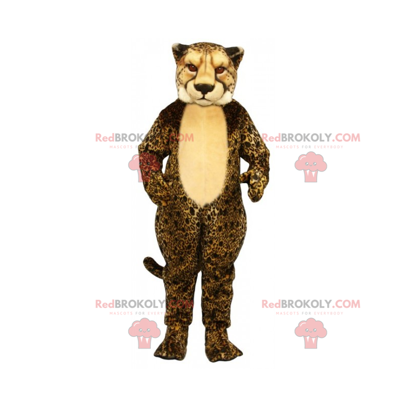 Cheetah mascotte beige buik - Redbrokoly.com