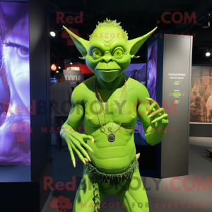 Lime Green Gargoyle mascot...