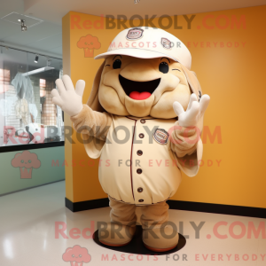 Cream Baseball Glove mascot...