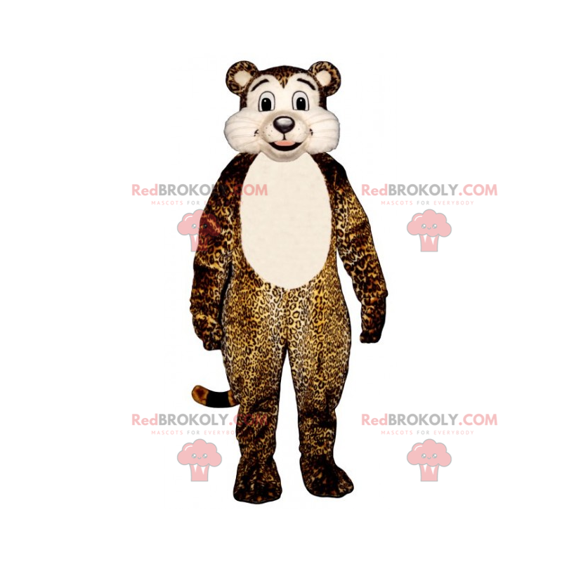 Mascotte de cheetah au ventre blanc - Redbrokoly.com