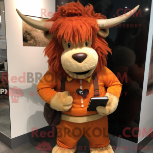 Orange Yak-maskotdraktfigur...