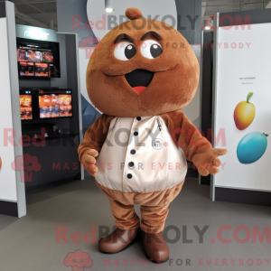 Brun aprikos maskot drakt...