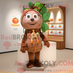 Brun Abrikos maskot kostume...