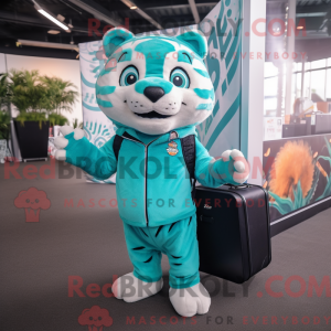 Teal Tiger mascot costume...