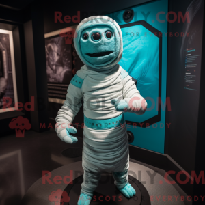 Cyan Mumie Maskottchen...
