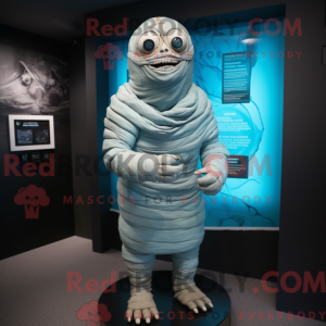 Cyan Mummy maskot drakt...