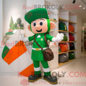 Olive Irish Flag mascot...
