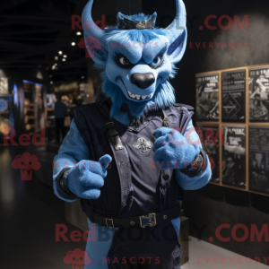 Blå Gargoyle maskot kostume...