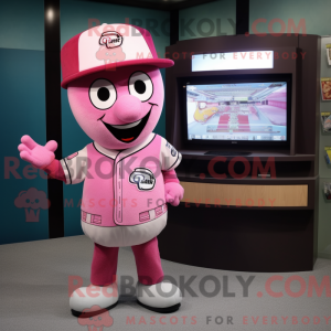 Pink tv-maskotkostumefigur...