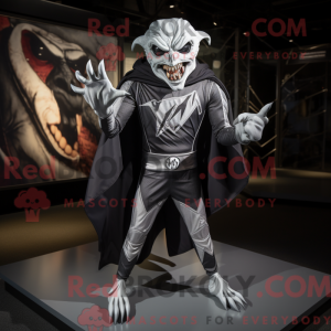 Sølv vampyr maskot kostume...