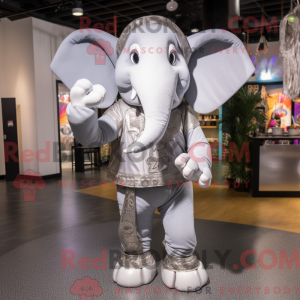 Sølv elefant maskot drakt...