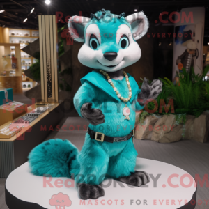 Cyan Marten maskot kostume...