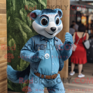 Blue Badger maskot kostume...