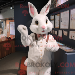 Hvid kanin maskot kostume...